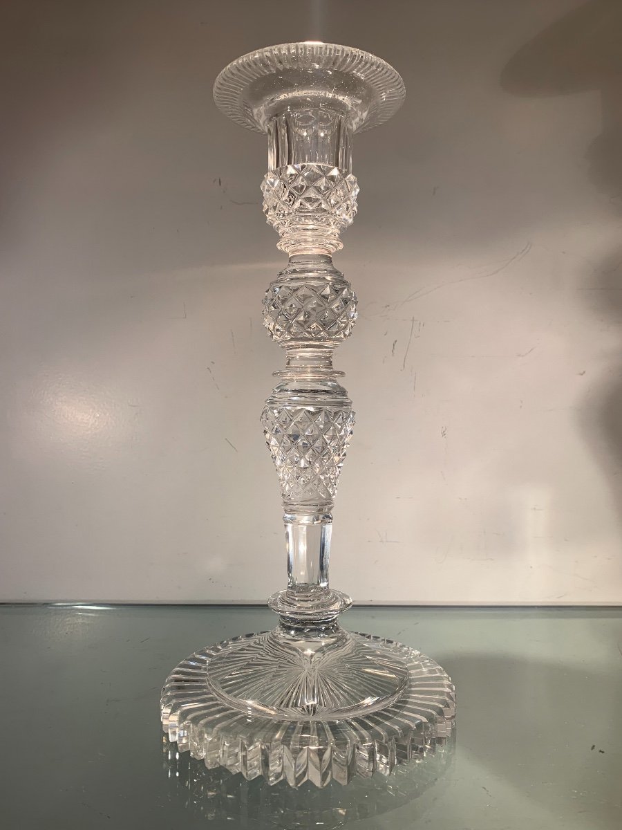 Charles X Period Cut Crystal Candle Holder