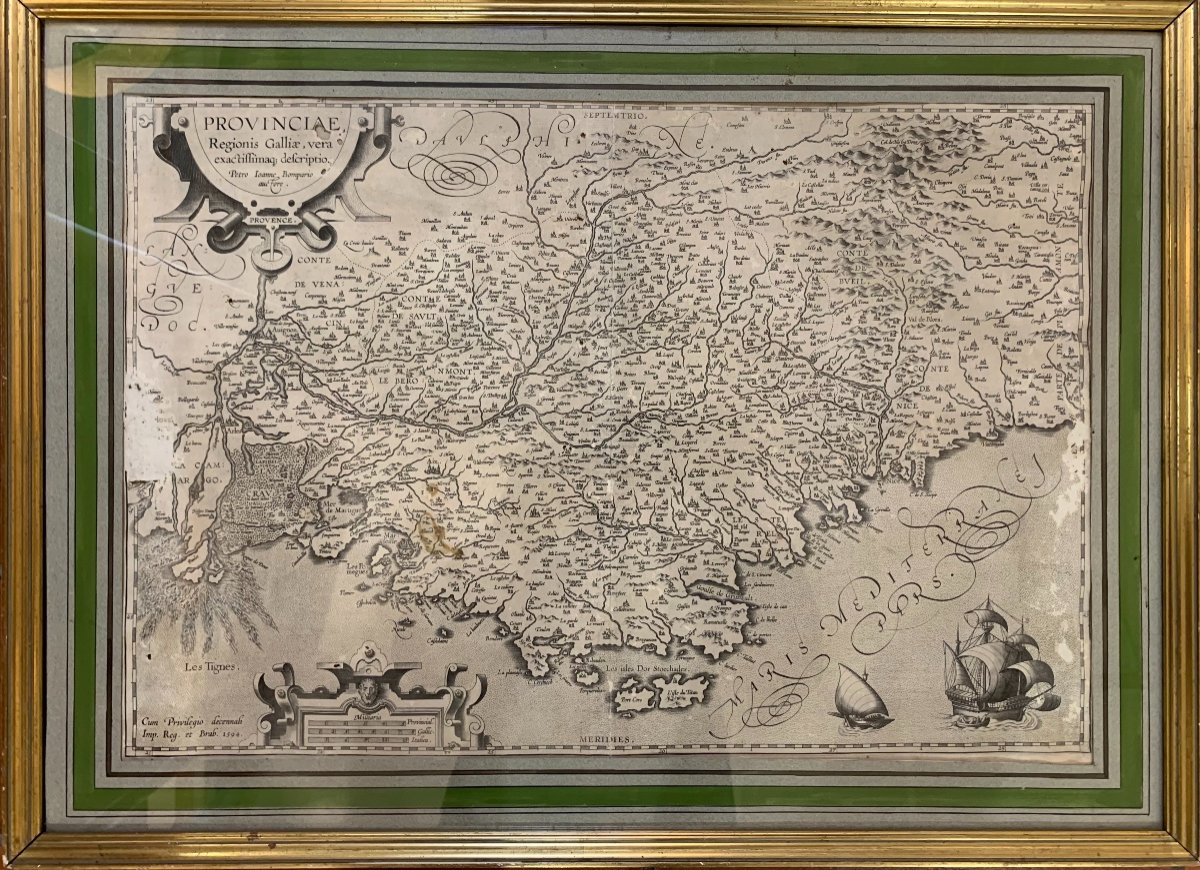 Carte De Provence Par Pierre-Jean De Bompar, Année 1594-photo-3