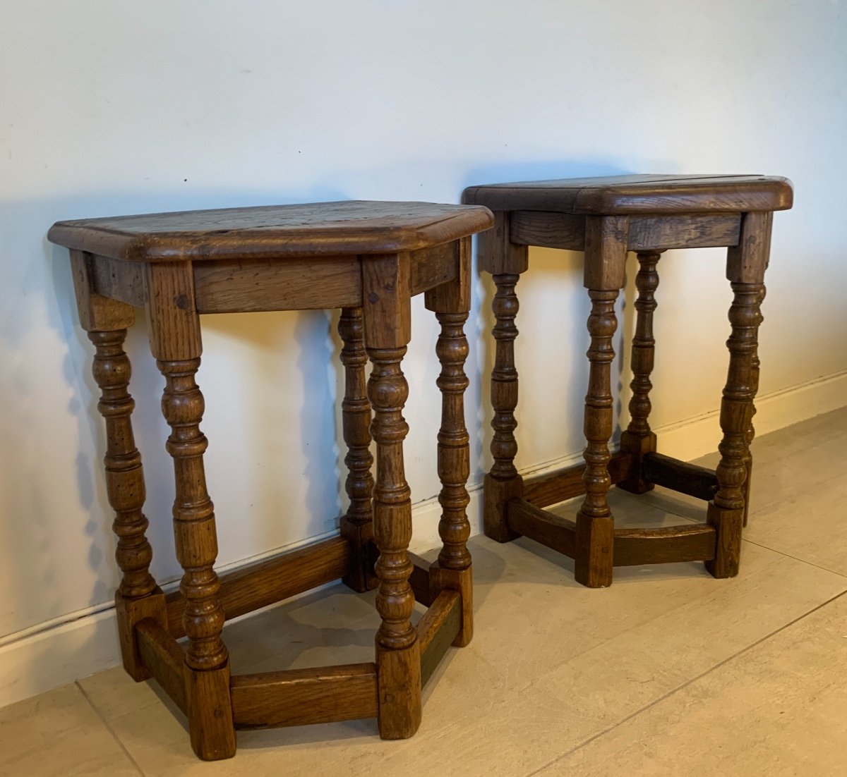 Pair Of Oak Cantor's Stools, Early 18th Century