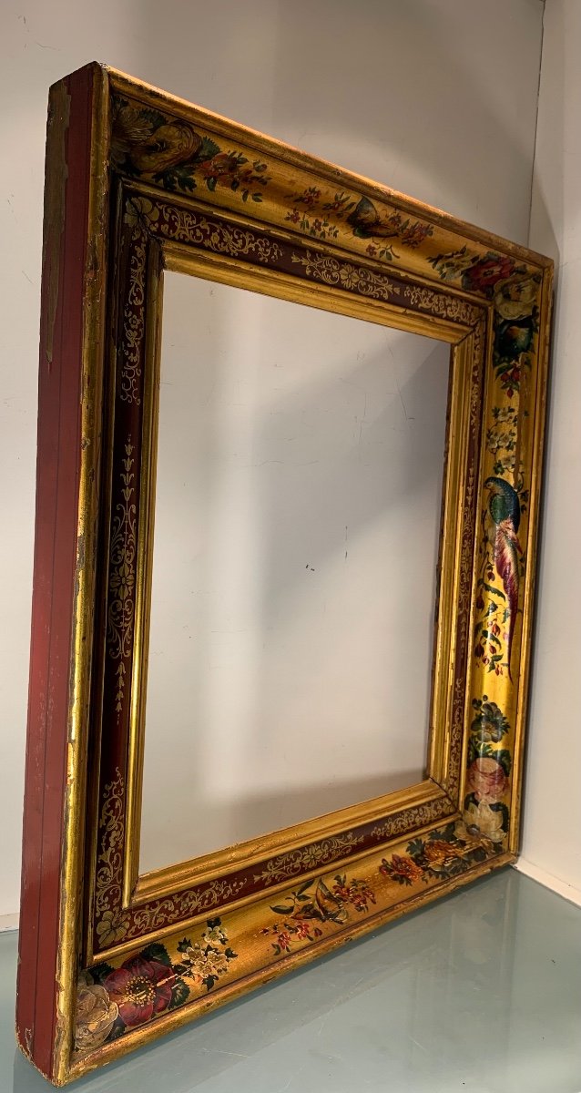 Gilded Wooden Frame With Animal And Floral Decor, Empire Period-photo-2