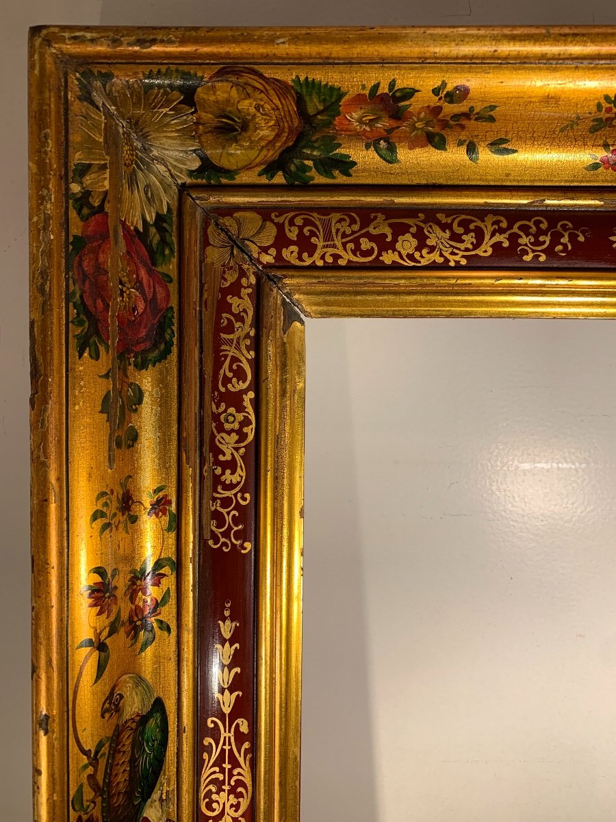 Gilded Wooden Frame With Animal And Floral Decor, Empire Period-photo-4