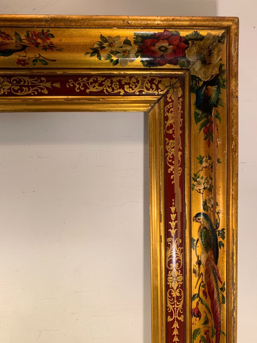 Gilded Wooden Frame With Animal And Floral Decor, Empire Period-photo-1