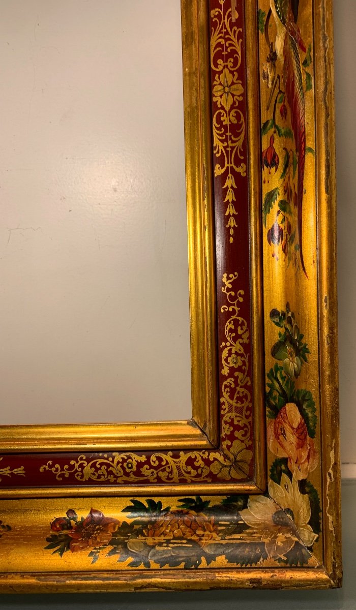 Gilded Wooden Frame With Animal And Floral Decor, Empire Period-photo-2