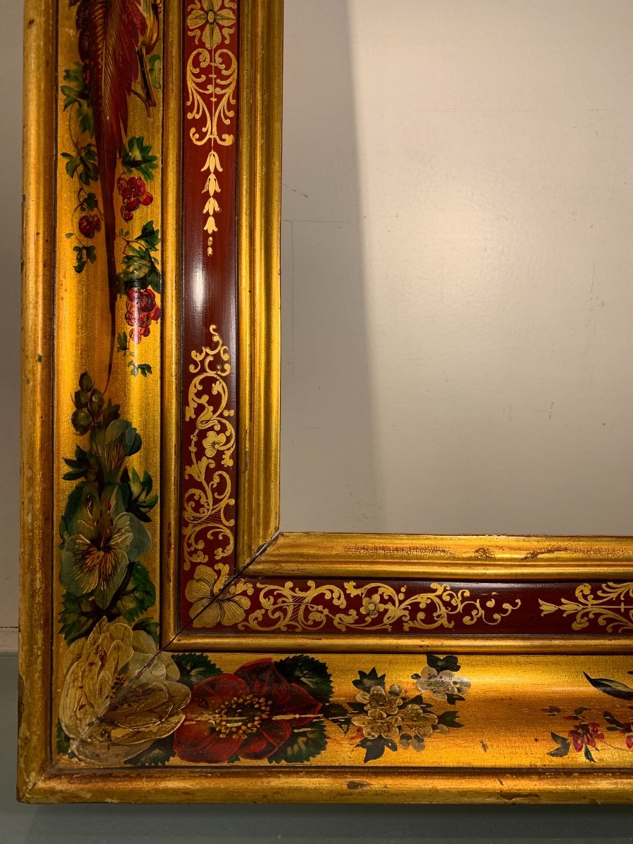 Gilded Wooden Frame With Animal And Floral Decor, Empire Period-photo-3