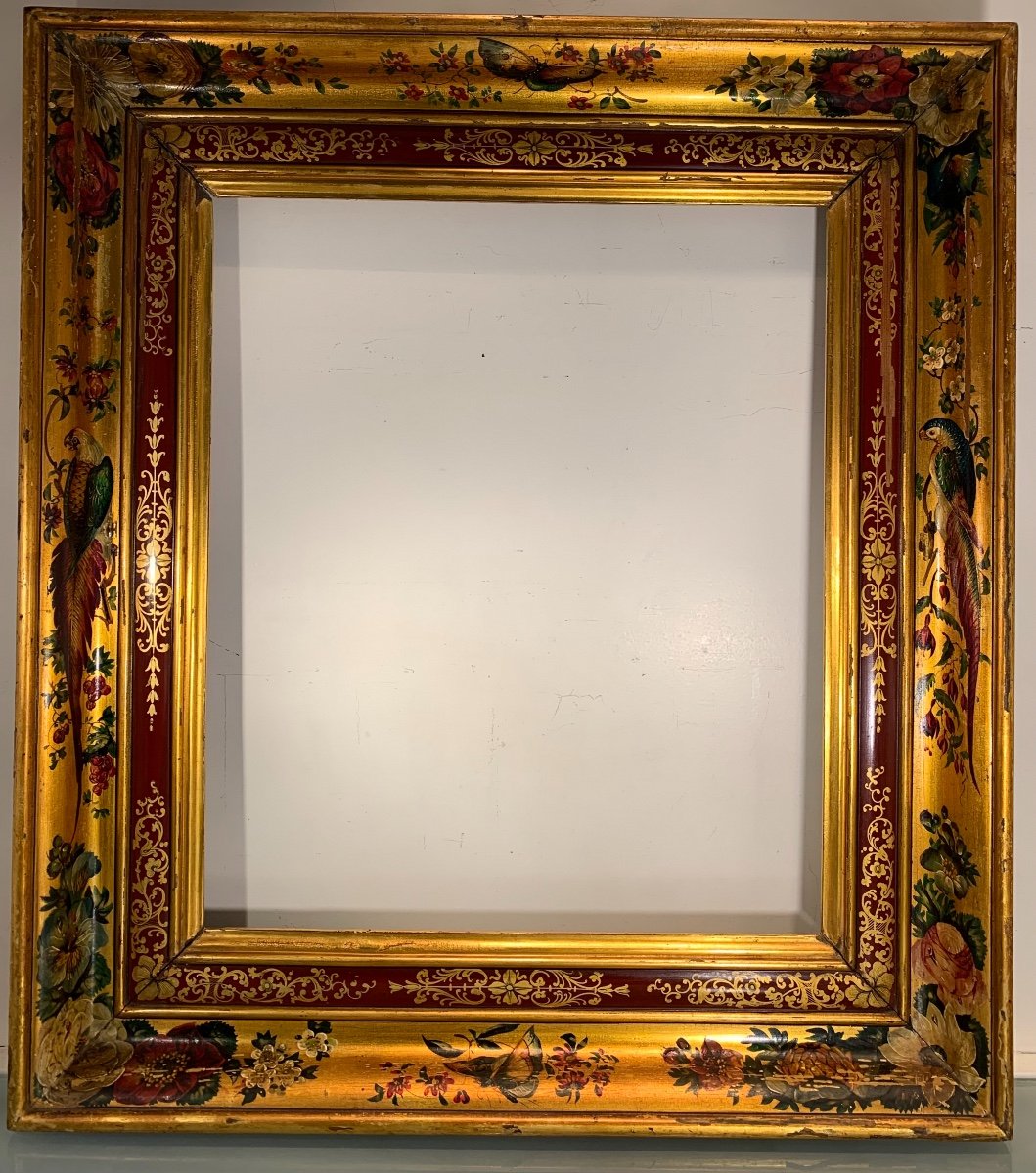 Gilded Wooden Frame With Animal And Floral Decor, Empire Period