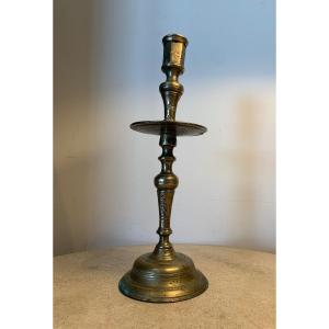 Ottoman Bronze Candlestick, 18th Century