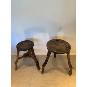 Deux Tables Africaines En Bois, Iles Des Comores, Epoque XIXe