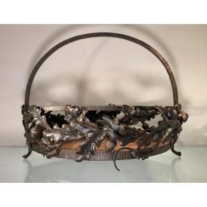 Art Deco Ironwork Basket Stamped F.gérard, 1920s/30s