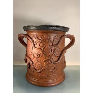 Large Tobacco Pot In Beauvais Stoneware, 19th Century