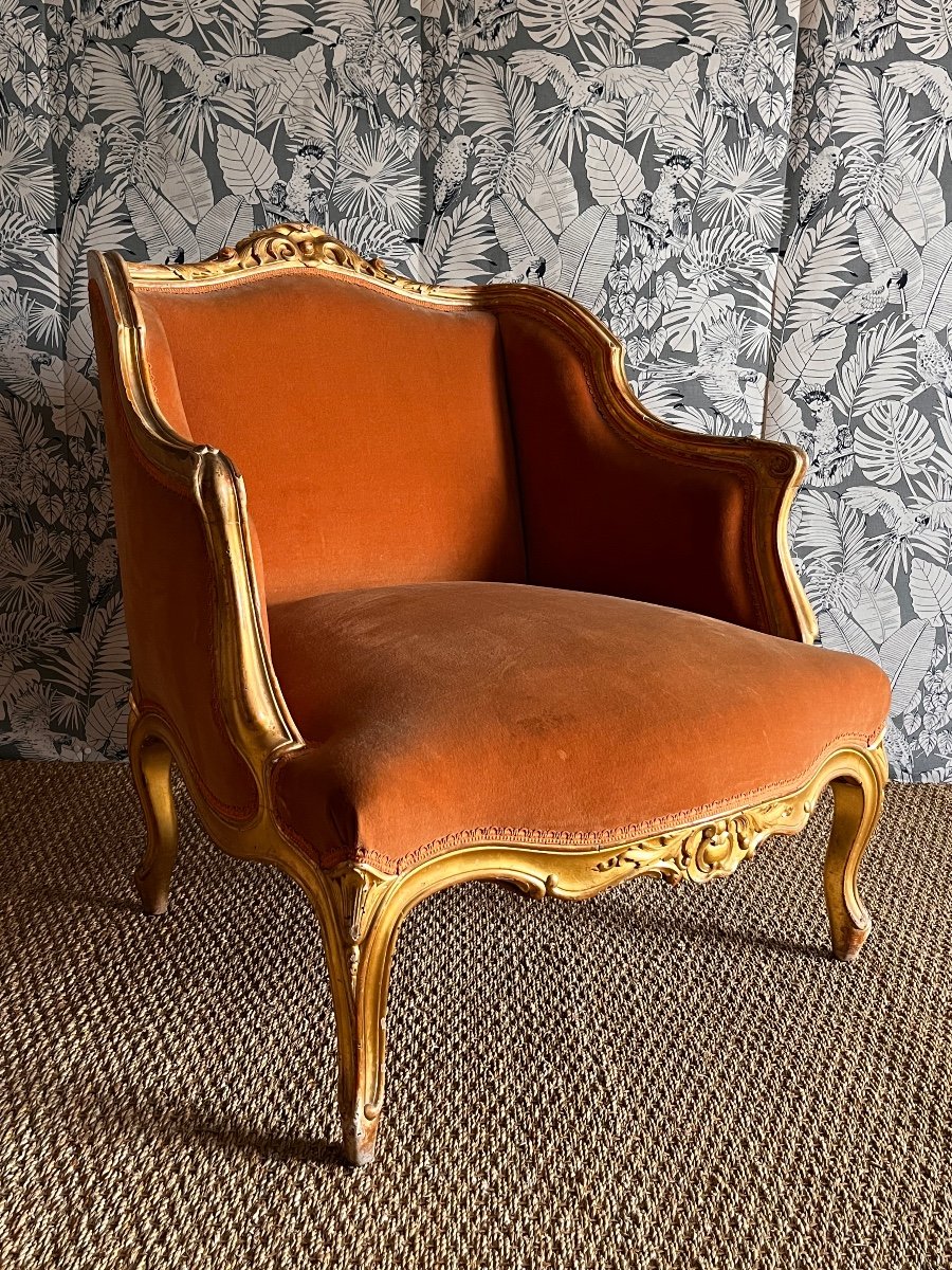 Louis XV XIX Style Gilded Wood Marquise 