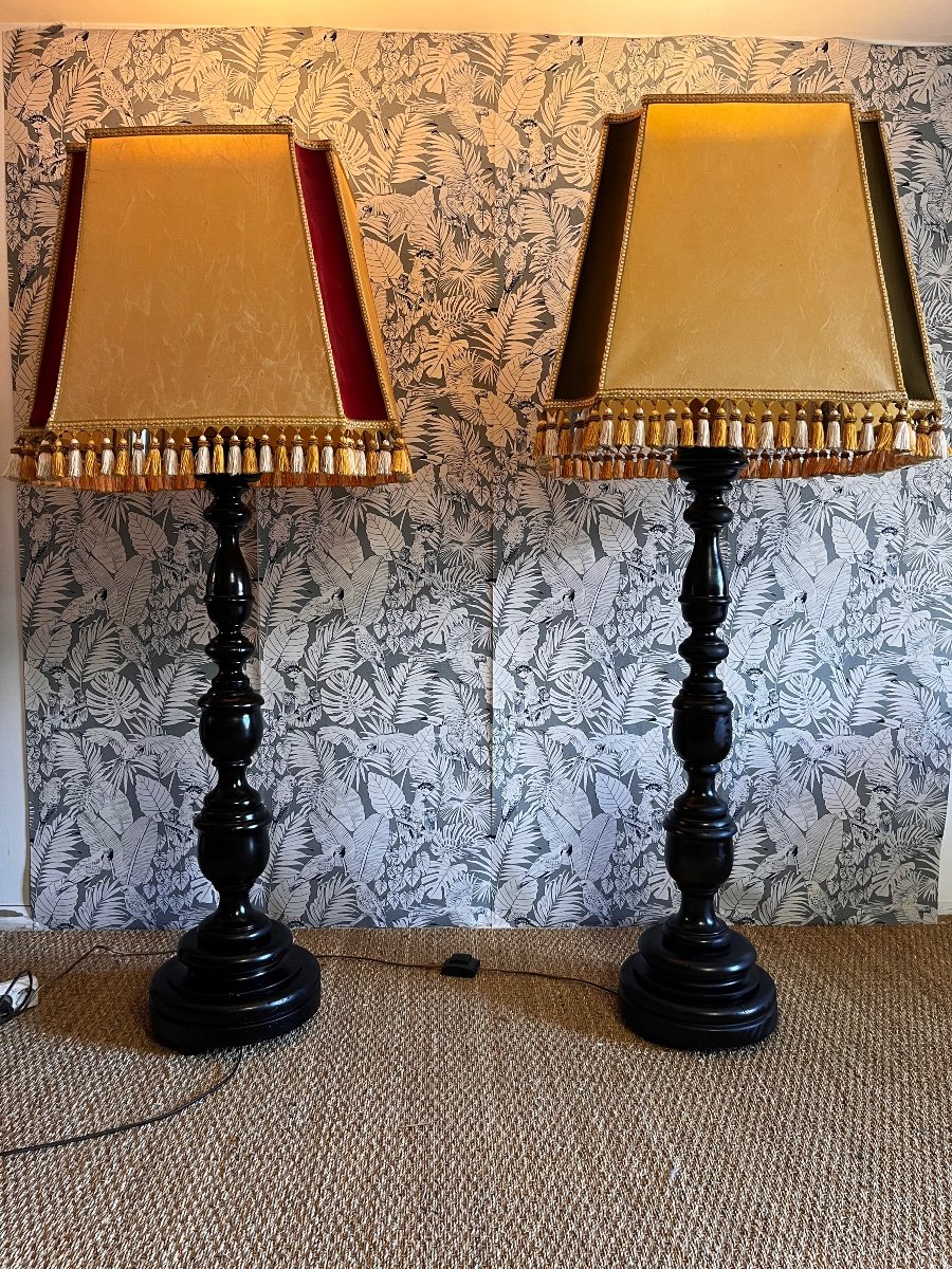 Pair Of Louis XIII Style Floor Lamps 1960 