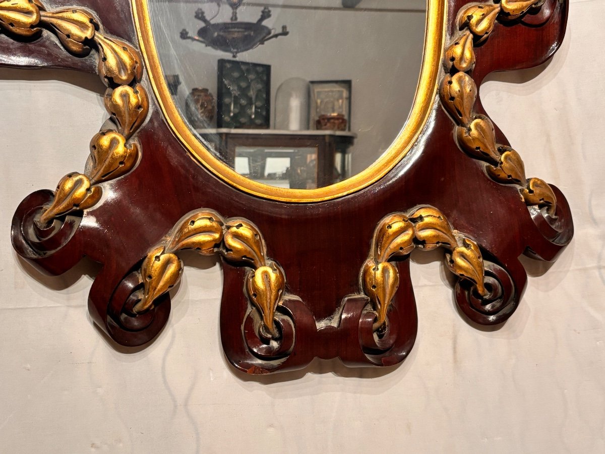 Baroque Mahogany Mirror 1950-photo-4