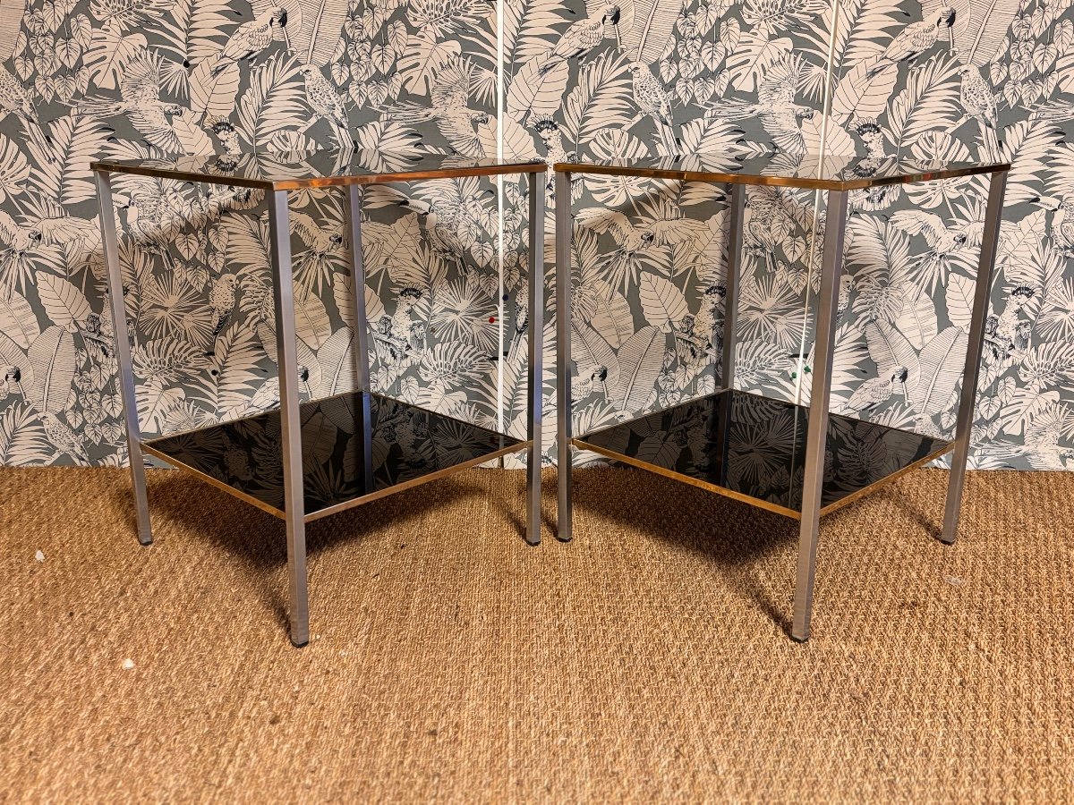 Pair Of 1960s Design Sofa End Tables Or Side Tables-photo-2