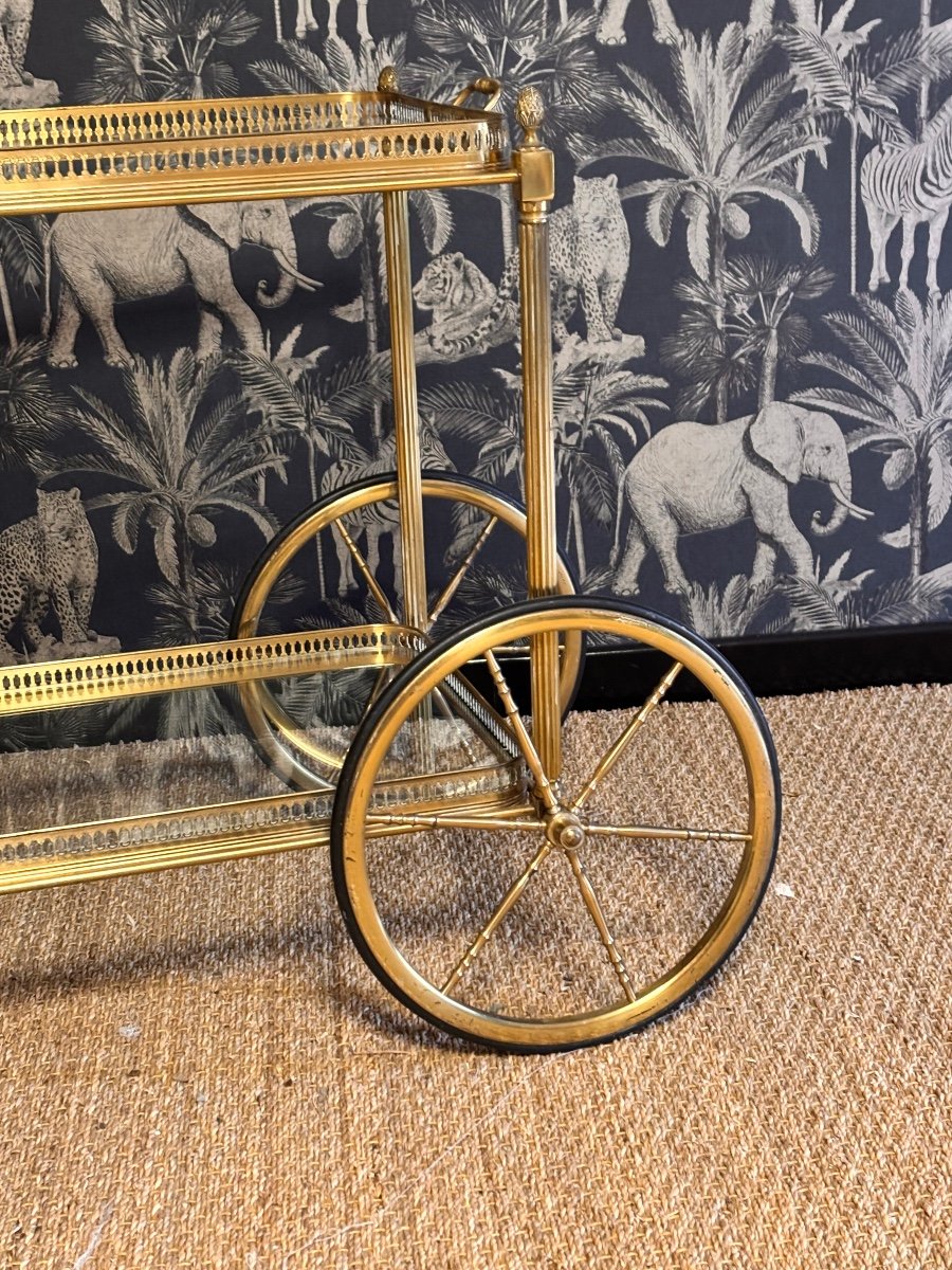 Brass Rolling Trolley Maison Baguès 1950-photo-2