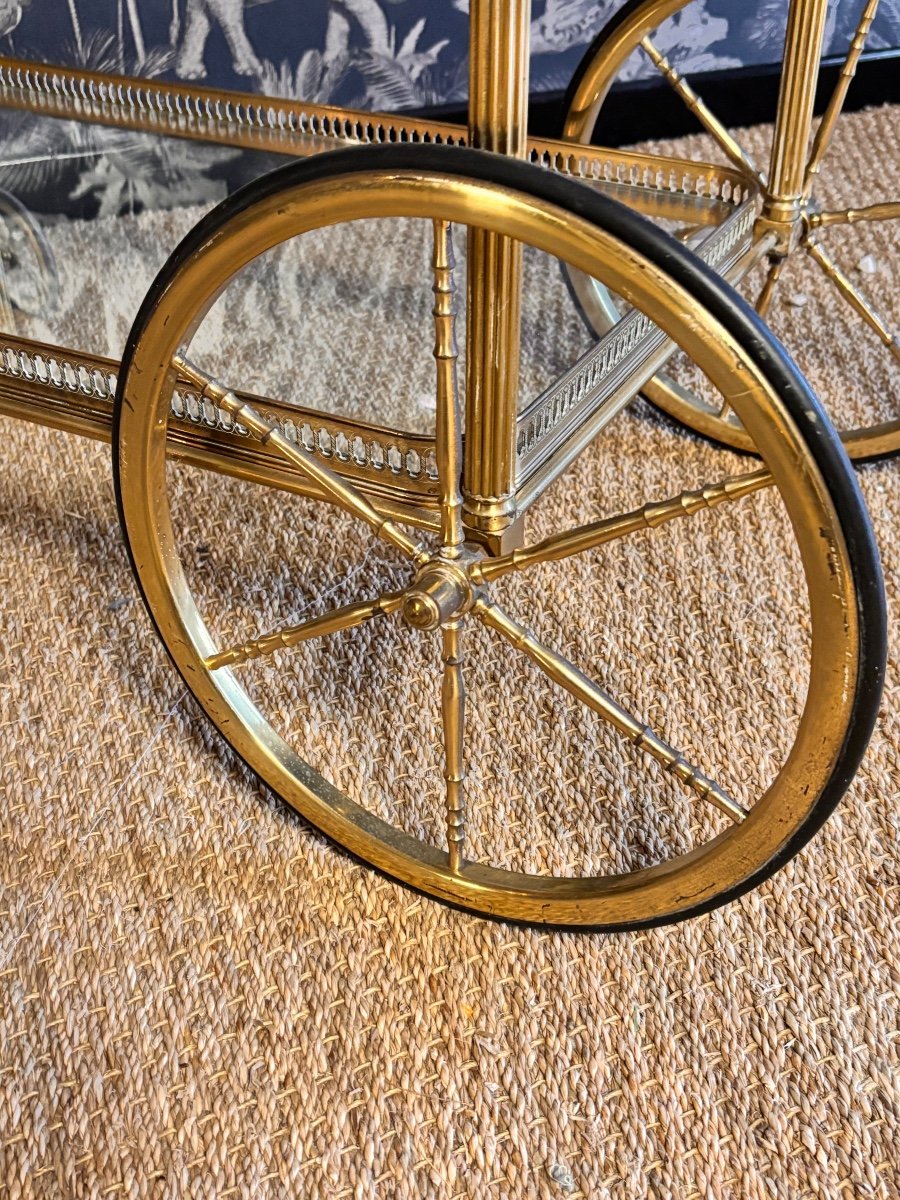 Brass Rolling Trolley Maison Baguès 1950-photo-1