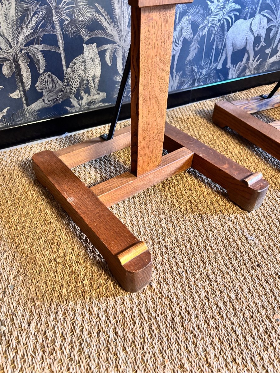 Pair Of Double Oak Easels 1940-photo-4