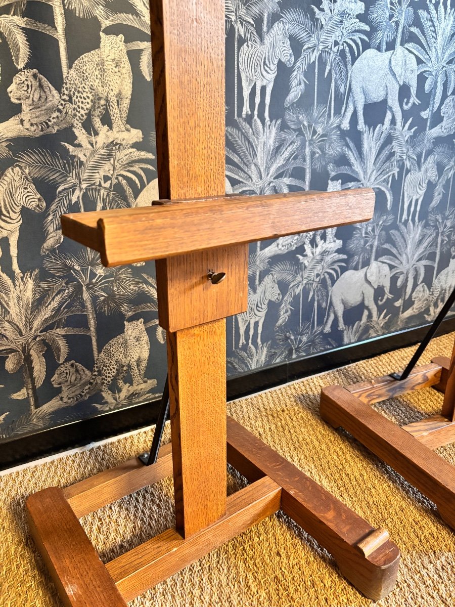 Pair Of Double Oak Easels 1940-photo-2