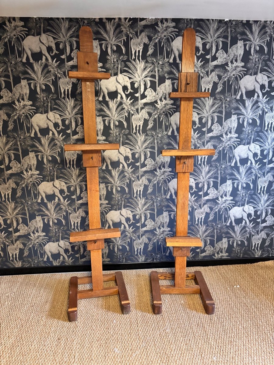 Pair Of Double Oak Easels 1940