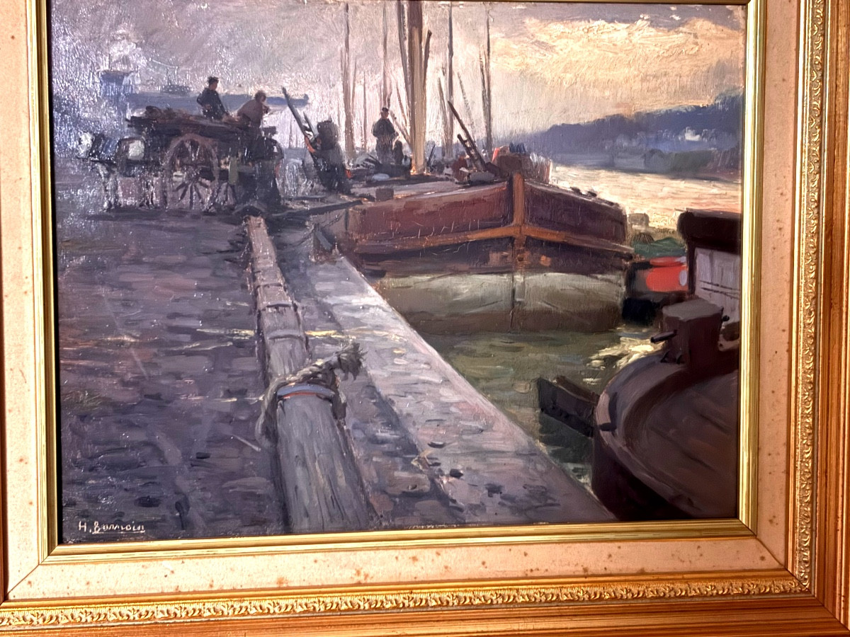 Barges At The Port In Brittany By Henri Barnoin Hsp-photo-2