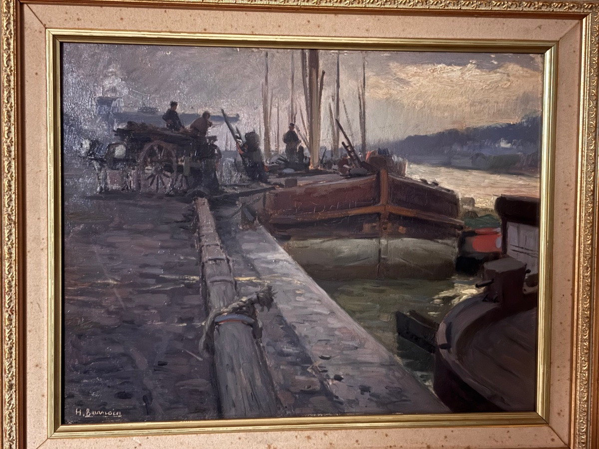 Barges At The Port In Brittany By Henri Barnoin Hsp-photo-3