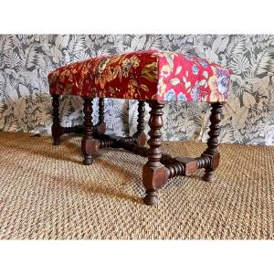 Louis XIII Style Walnut Bench 