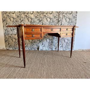 Louis XVI Style Mahogany Leather Desk 1950