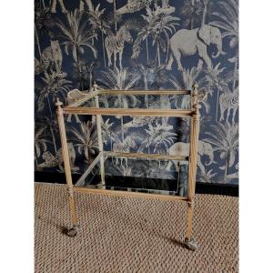 Brass Bronze Rolling Bar Trolley 1950