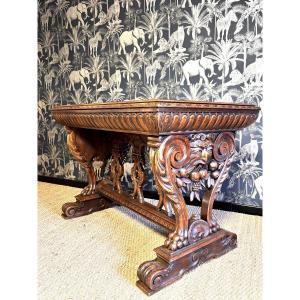 Table Renaissance Fin XIX Noyer