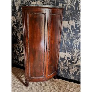 Louis XVI Curved Corner Cabinet Early 19th Century