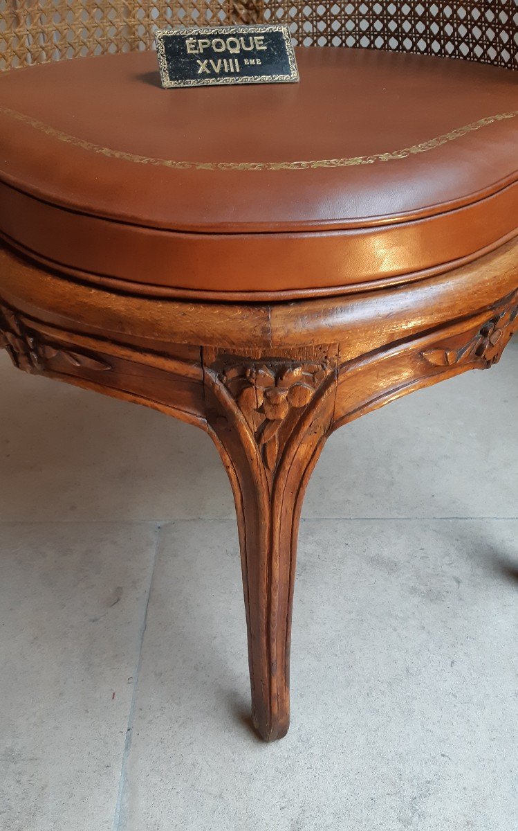 fauteuil de bureau à fond de canne d'époque Louis XV-photo-2