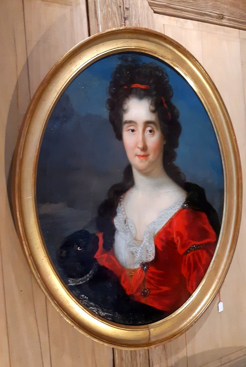 Portrait de la comtesse de Blangy,   première moitié du XVIIIème siècle.-photo-1