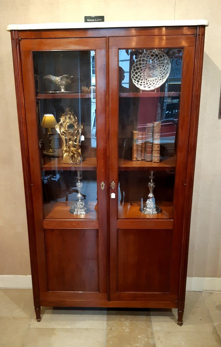 Small Louis XVI Mahogany Bookcase-photo-6