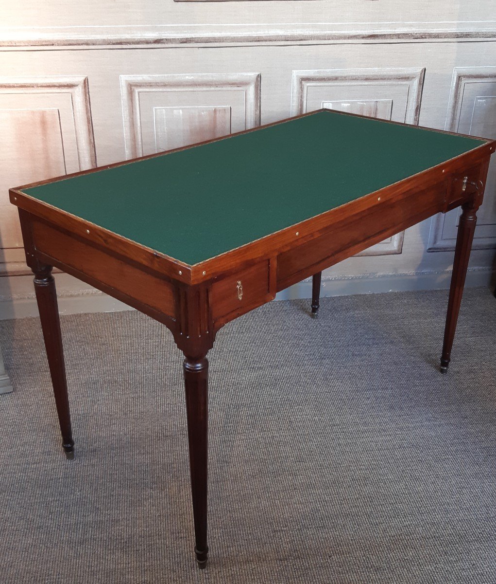 Louis XVI Period Mahogany Backgammon Table-photo-2