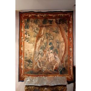 Aubusson Tapestry "the Escarpolette" Second Half Of The 18th Century