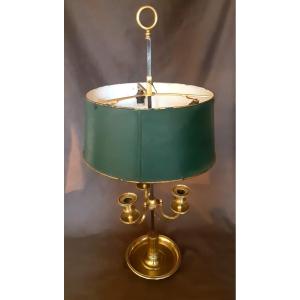 Bronze Bouillotte Lamp, With Green Sheet Metal, Louis XVI Period