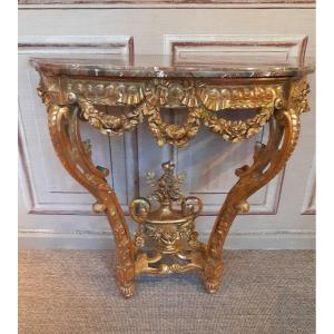 Louis XV-louis XVI Transition Period Gilded Wood Console