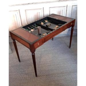 Louis XVI Period Mahogany Backgammon Table