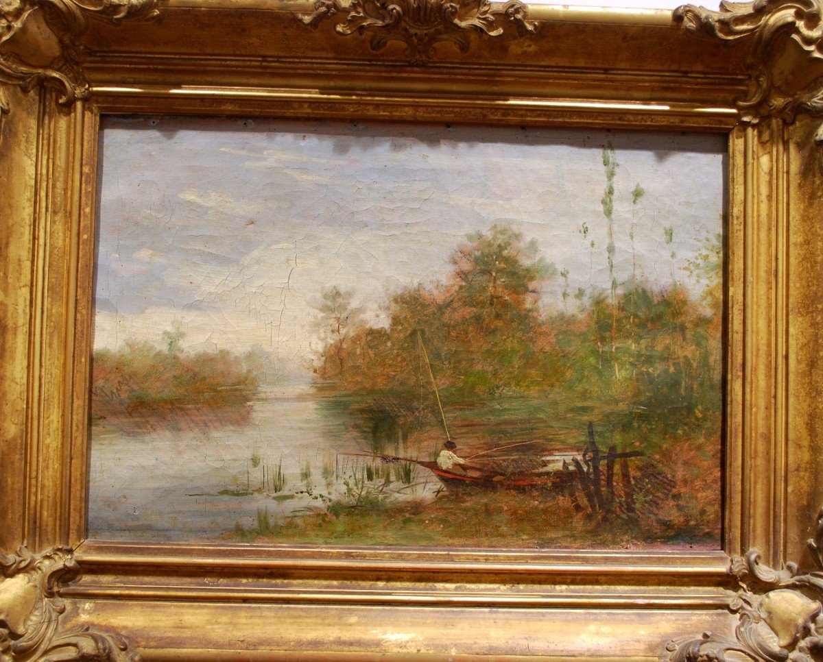 Landscape With A Fisherman In A Boat-photo-1