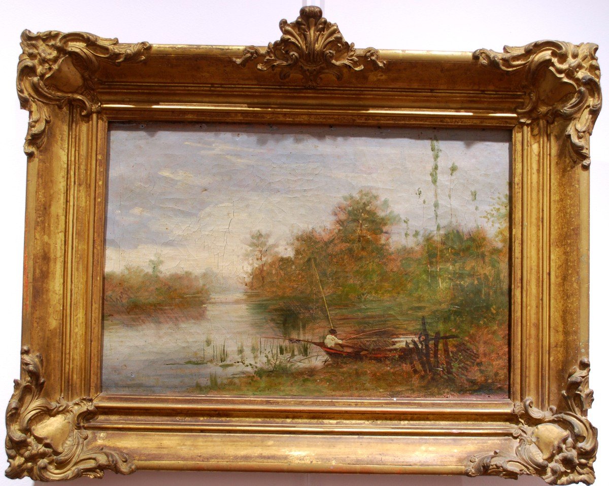 Landscape With A Fisherman In A Boat