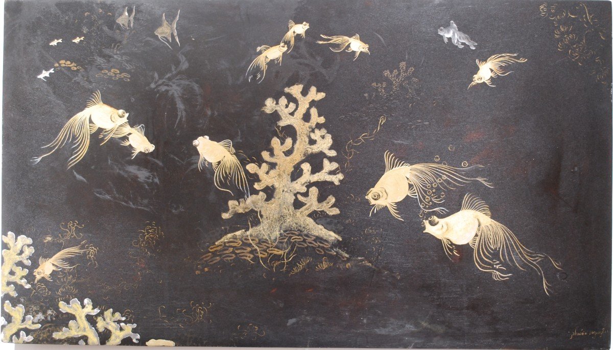 Fish And Corals Vietnamese Lacquer By Nguyen Phuoc-photo-3