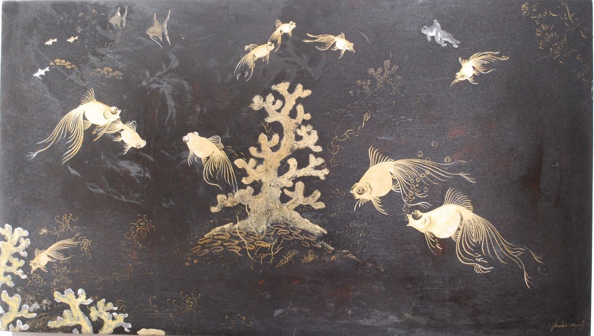 Fish And Corals Vietnamese Lacquer By Nguyen Phuoc