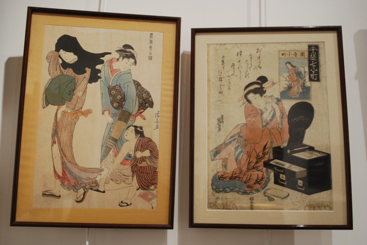 Pair Of Japanese Prints By Kunisada And Kiyonaga-photo-2