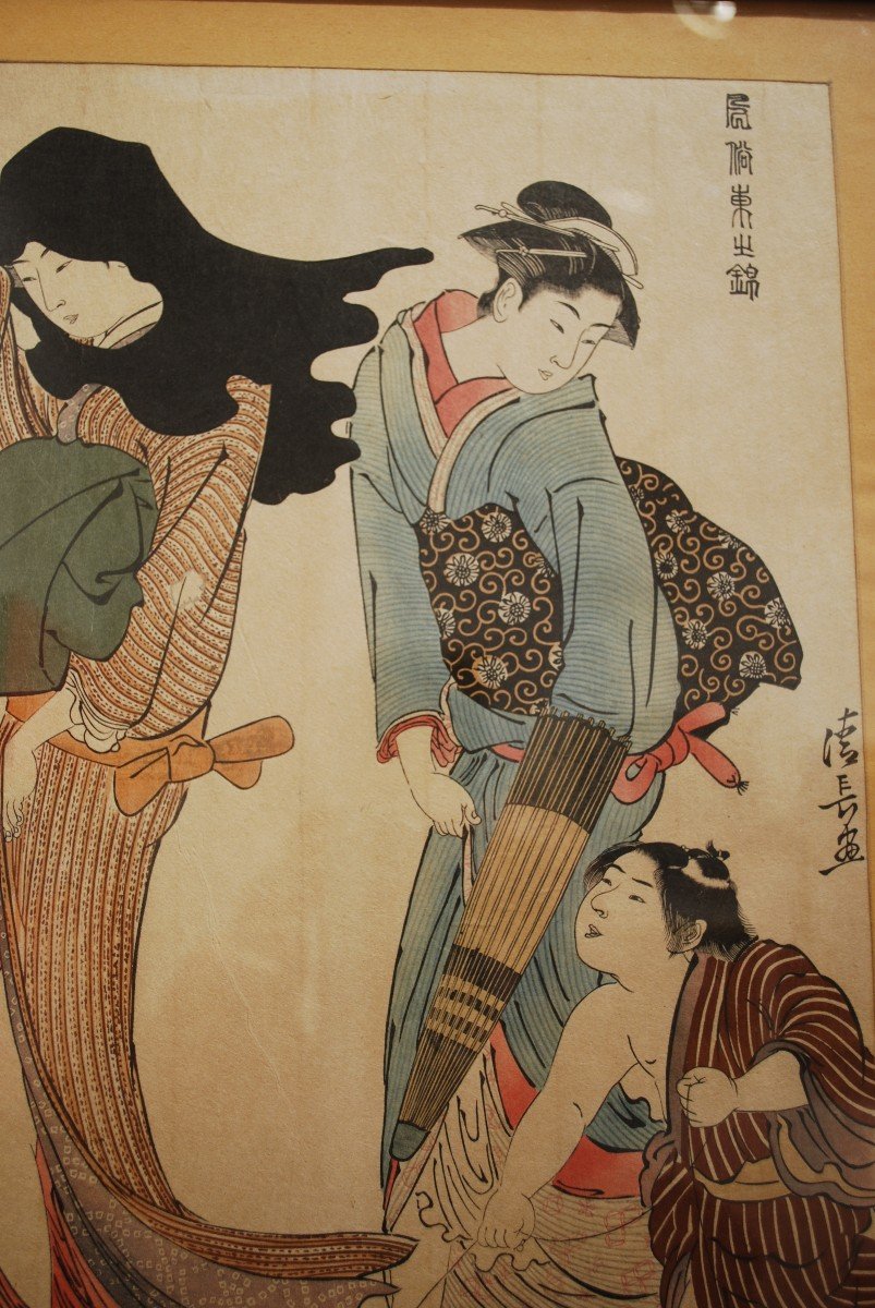 Pair Of Japanese Prints By Kunisada And Kiyonaga-photo-4