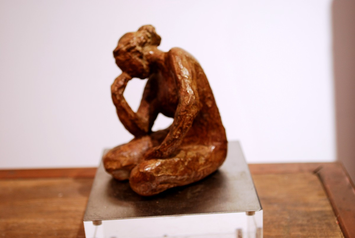 Bronze Sculpture Of A Dreamy Young Woman By Madeleine Tézenas Du Montcel