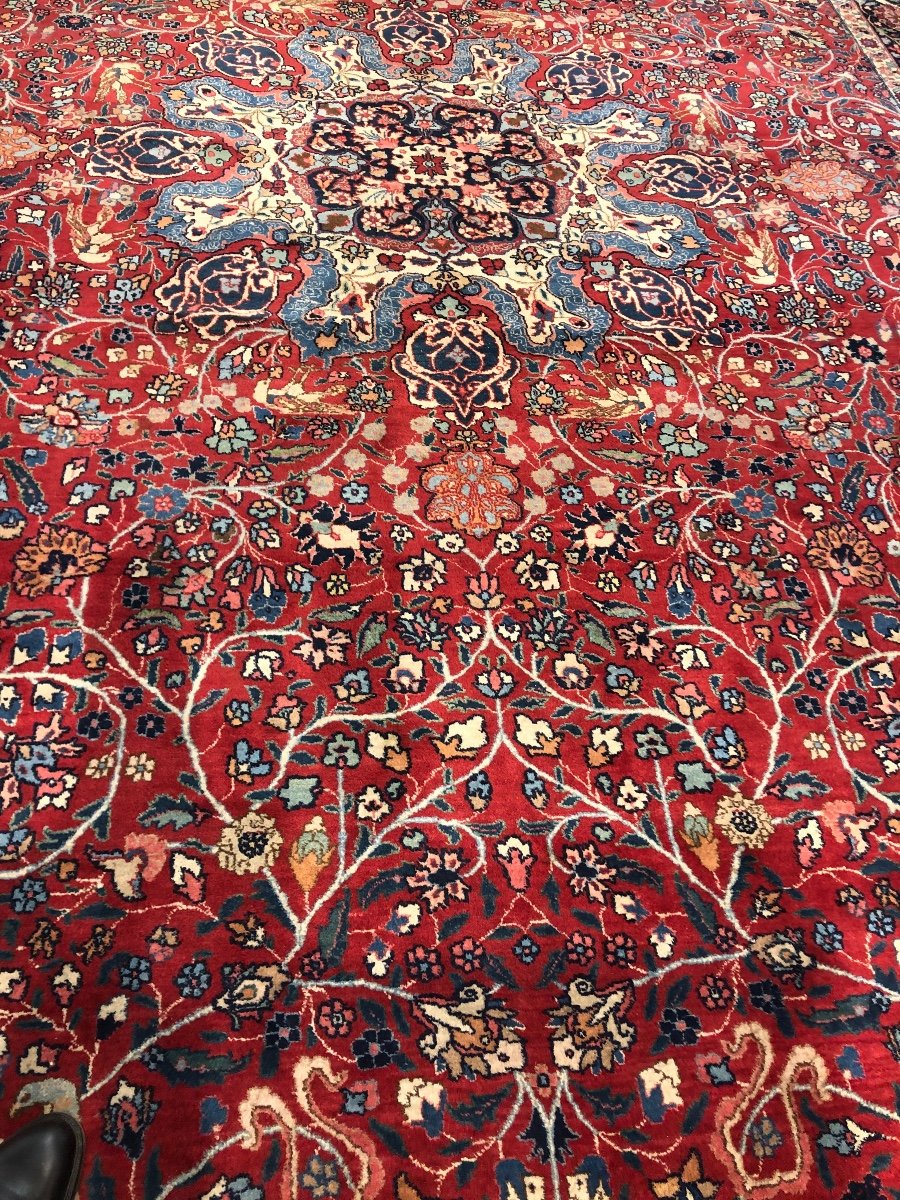 Beautiful And Important Hand-knotted Persian Carpet Decorated With Stylized Volatile Animals, Ducks.-photo-4