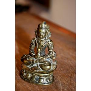 Bouddha En Bronze Doré Dix Huitième Siècle