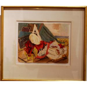 Gouache Still Life By Henry De Waroquier 1881-1970