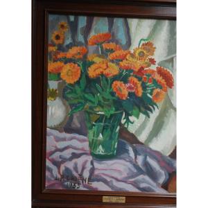 Huile Sur Toile Bouquet De Fleurs Par Cadène