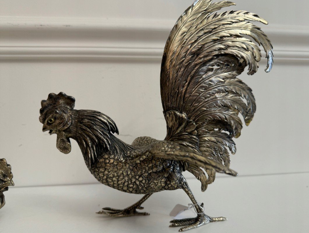 Silver Hen And Rooster -photo-3