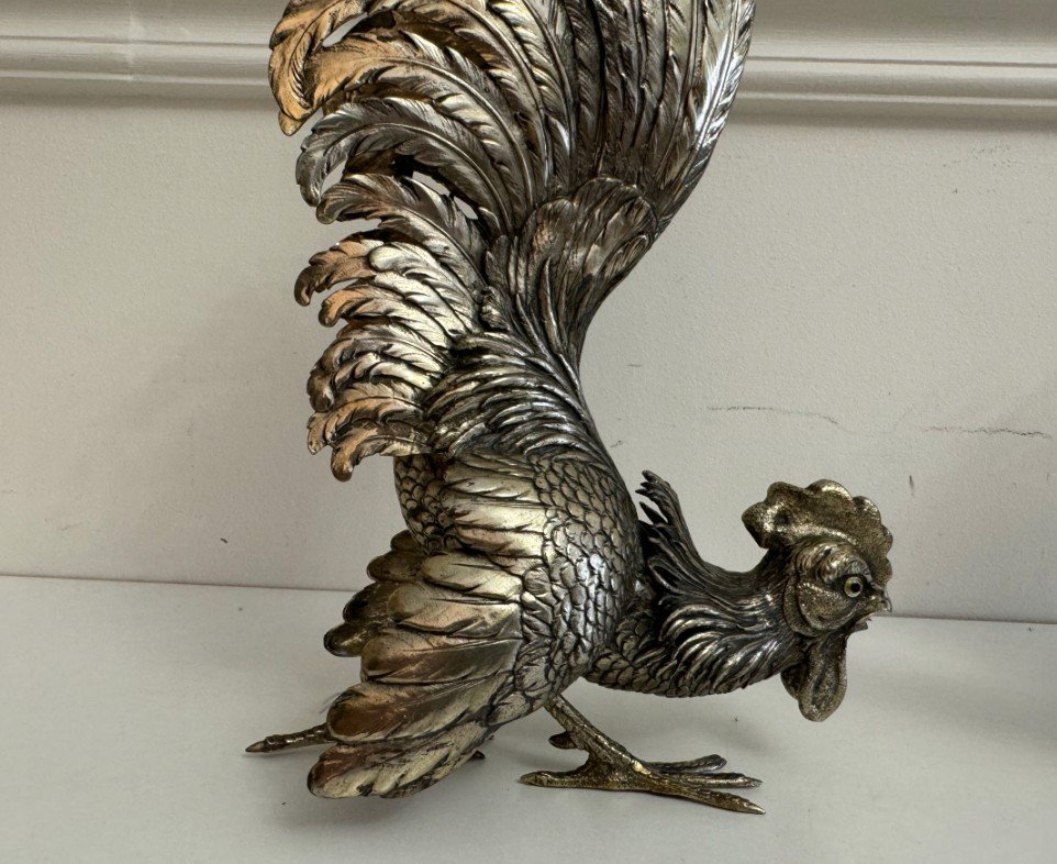 Silver Hen And Rooster -photo-3